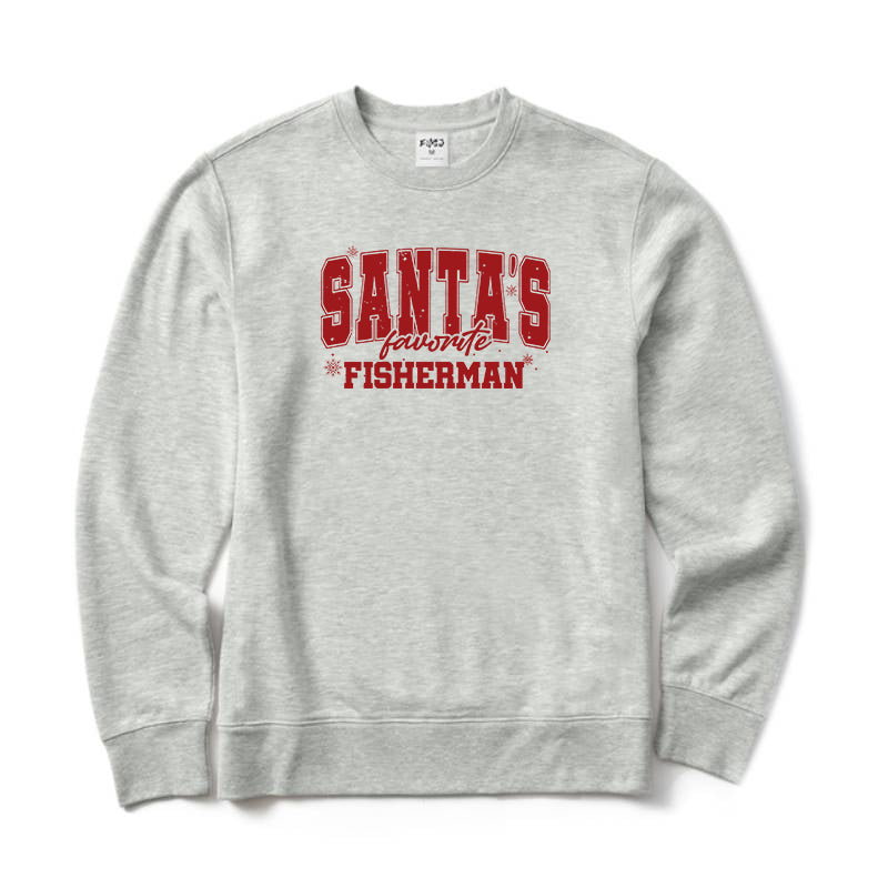 Santa's Favorite Fishermen Crewneck Sweatshirt