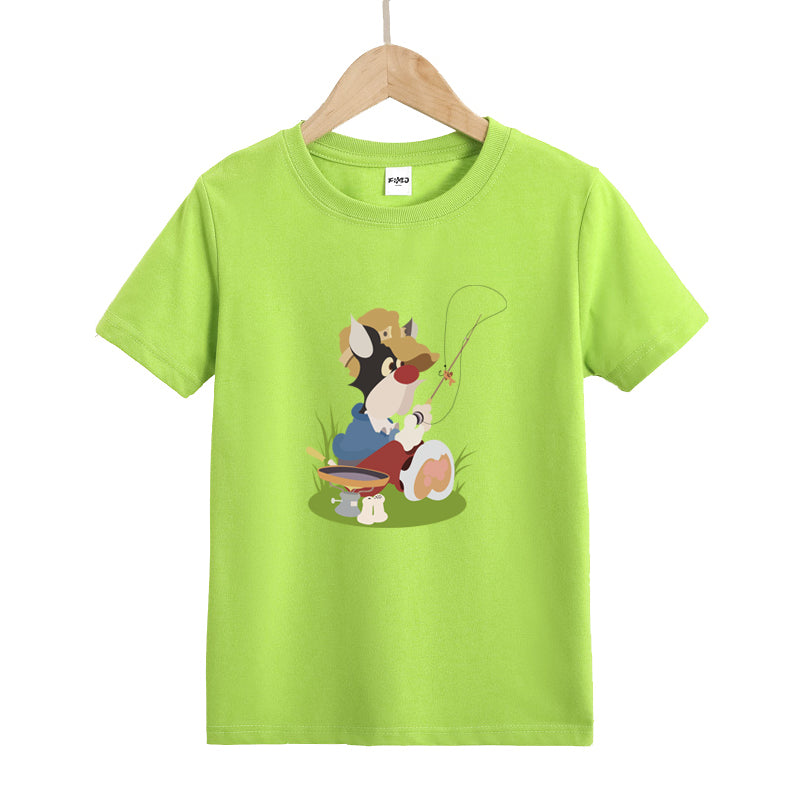 Cartoon Puppy Fishing Kid's T-Shirts