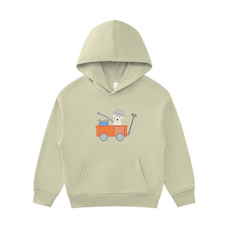 Dog Go Fishing Kid's Hoodie