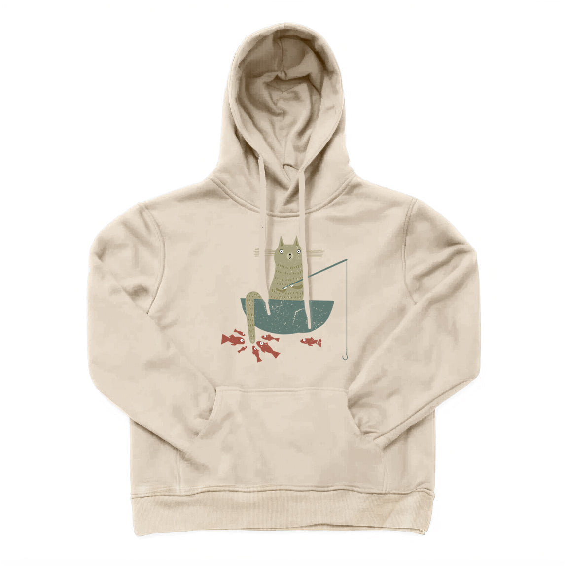 Silly Cat Fishing Hoodie