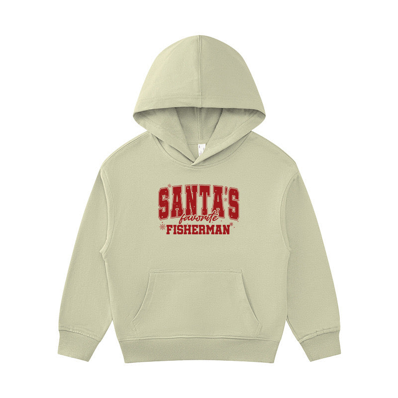 Santa's Favorite Fishermen Kid's Hoodie