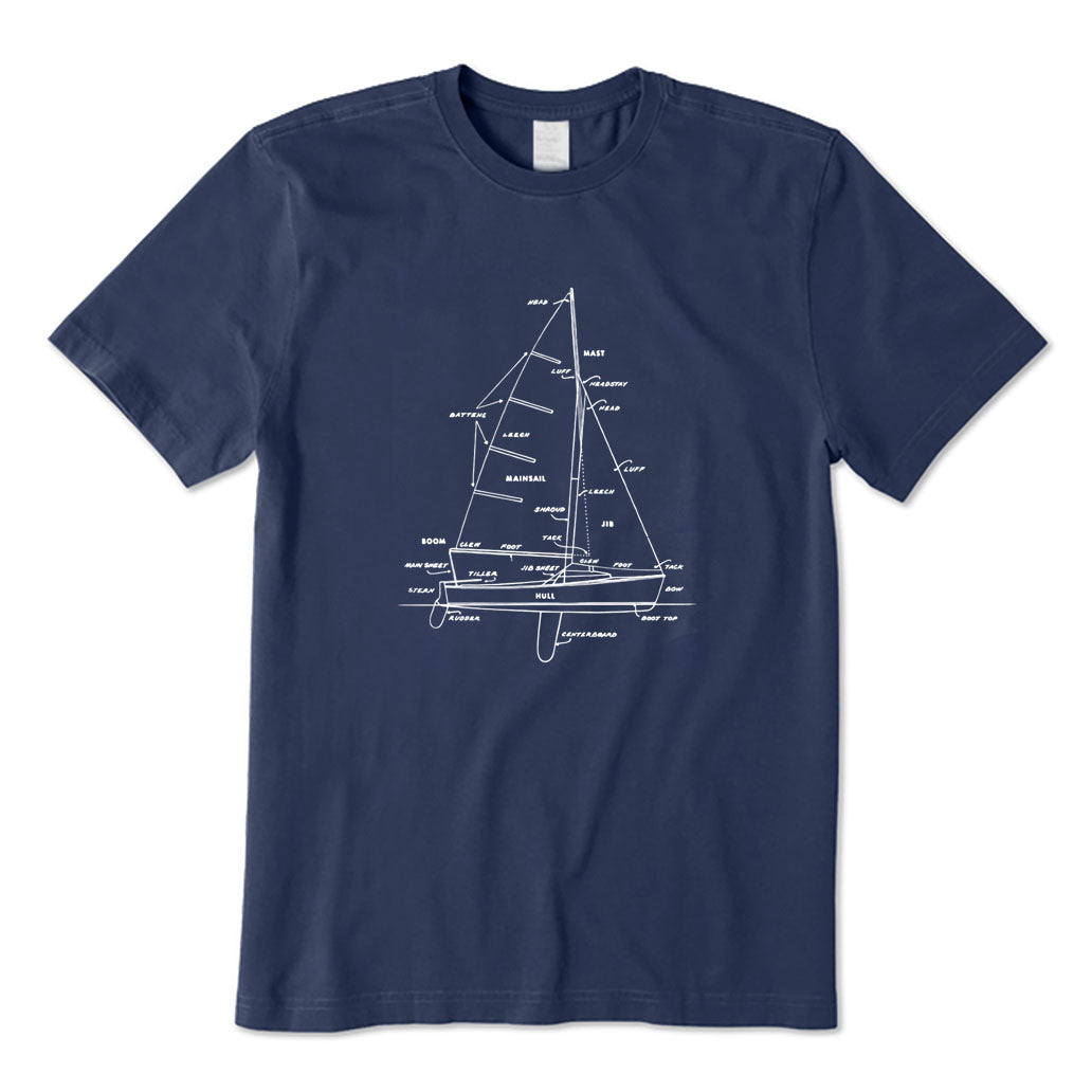 Funny Sailing Boat Illustration T-Shirt