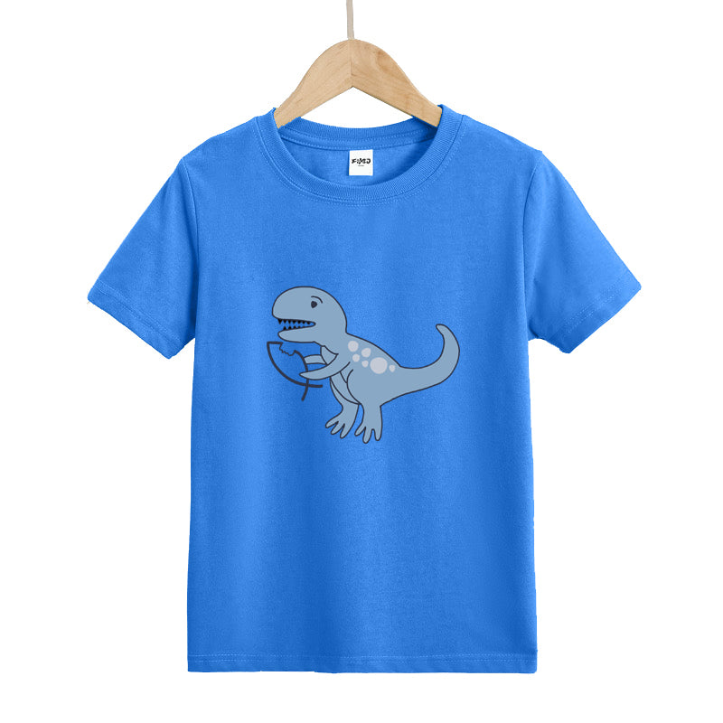 Dinosaur Eating Fish Kid's T-Shirts