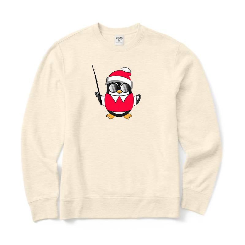 Christmas Penguin Fishing Sweatshirt