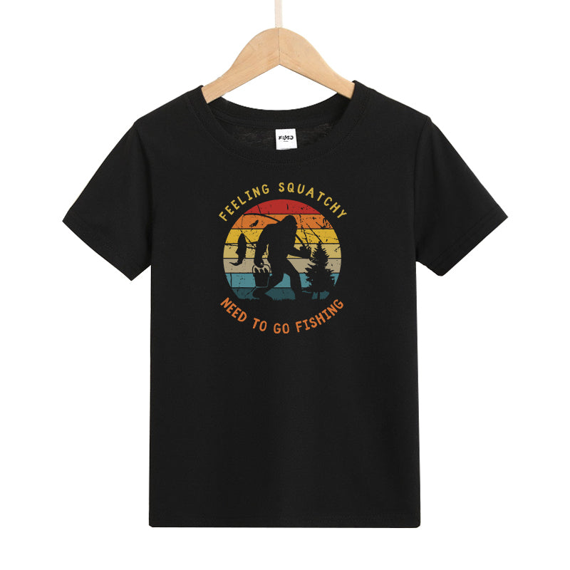 Bigfoot Fishing Kids T-Shirt