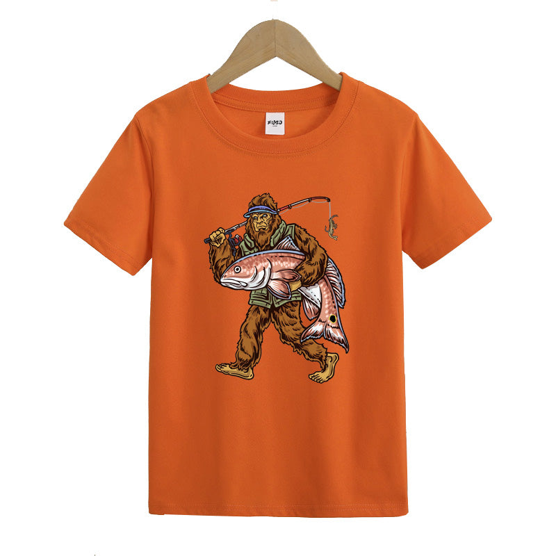 Big Foot Fisherman Kid's T-Shirt