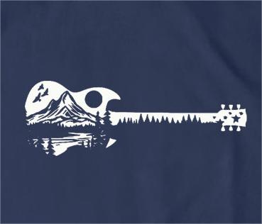 Fishing Scenery and Guitar T-Shirt