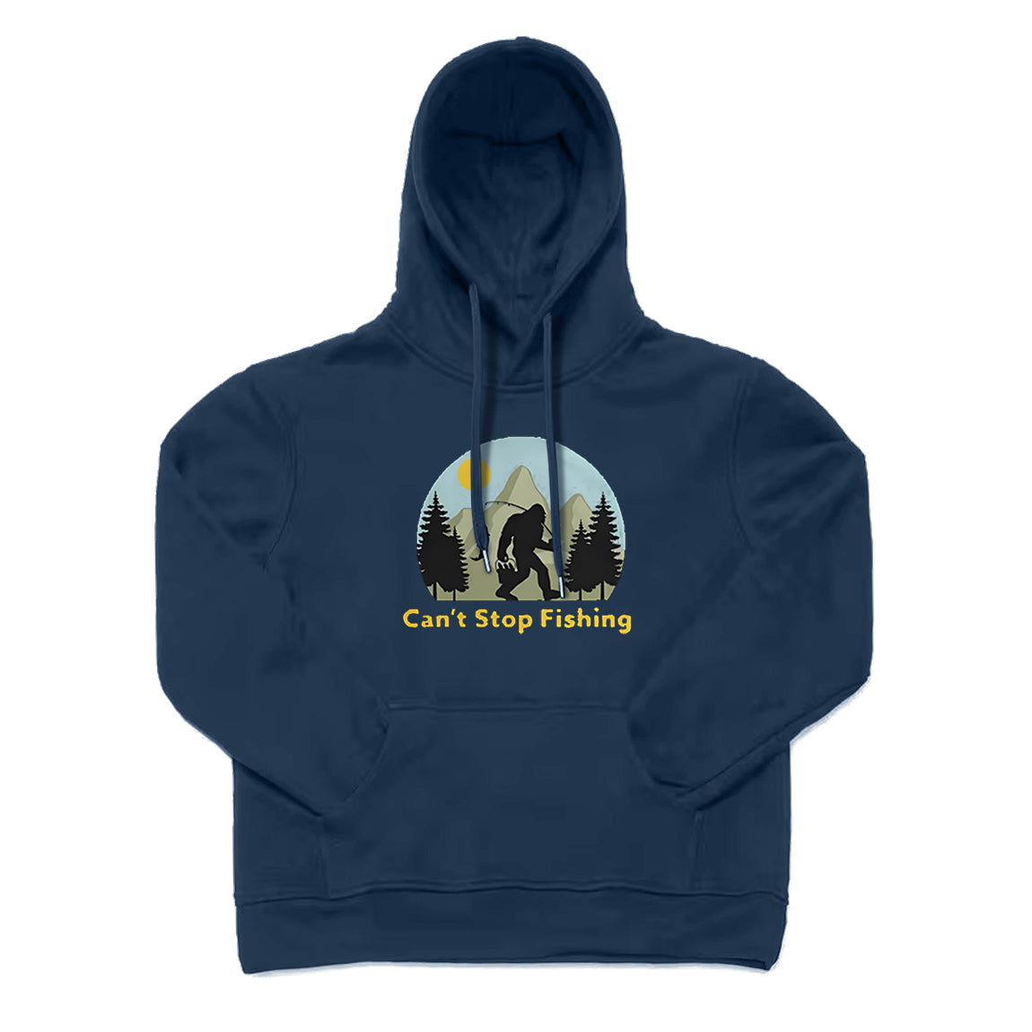 Bigfoot Can't Stop Fishing Hoodie