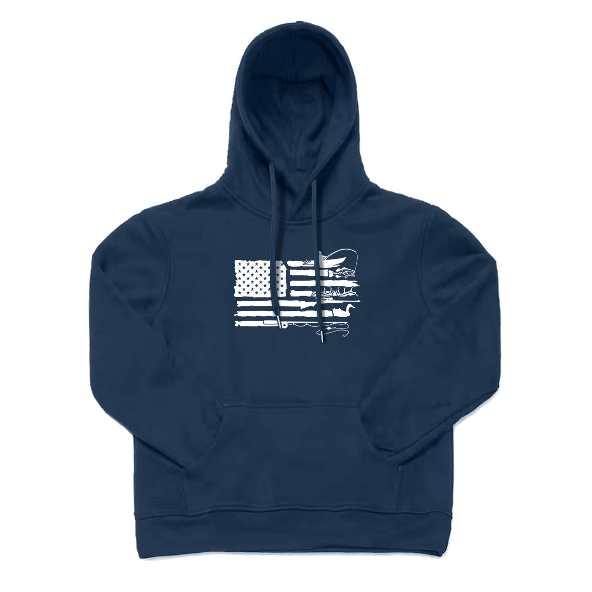 Fishing and Hunting American Flag Hoodie