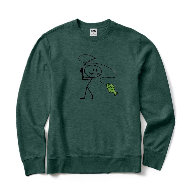 Happy Fly Fishing Crewneck Sweatshirt