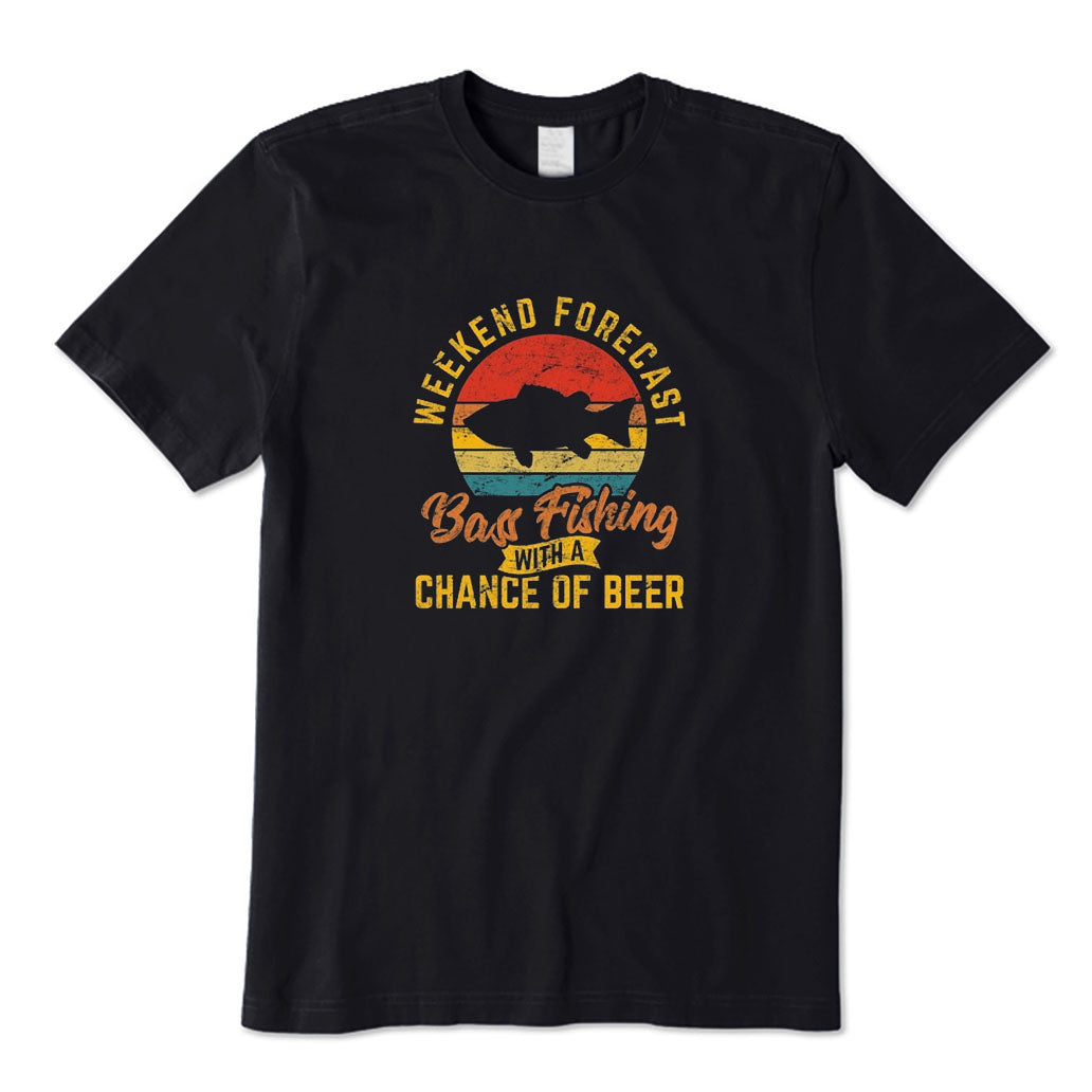 Bass Fishing with A Chance of Beer T-Shirt