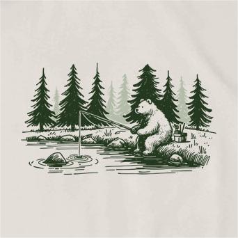 Bear Fishing Scene T-Shirt