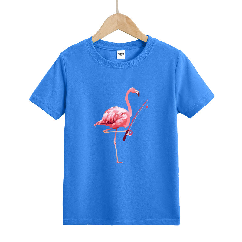 Flamingo Fishing Kid's T-Shirts