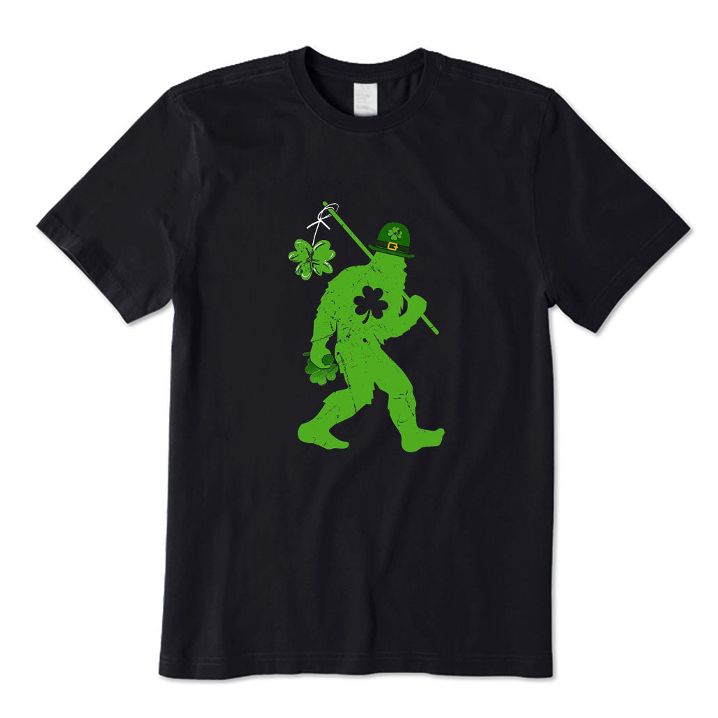 St Patrick's Day Bigfoot Fishing T-Shirt