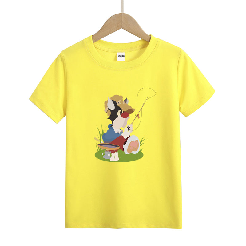 Cartoon Puppy Fishing Kid's T-Shirts