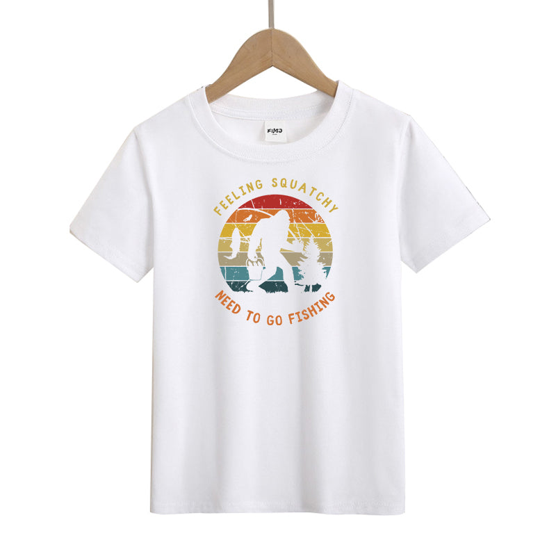 Bigfoot Fishing Kids T-Shirt