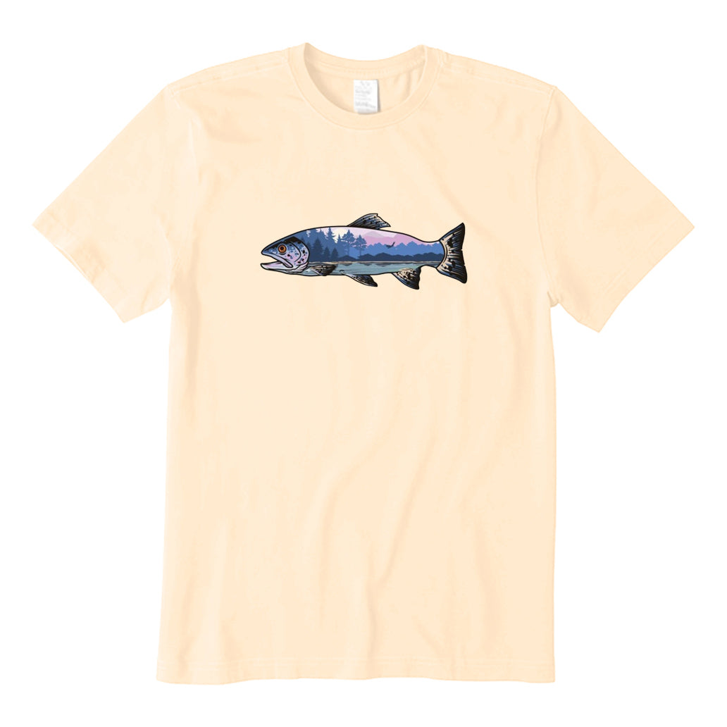 Trout and Mountain Landscape T-Shirt