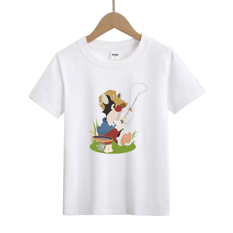 Cartoon Puppy Fishing Kid's T-Shirts