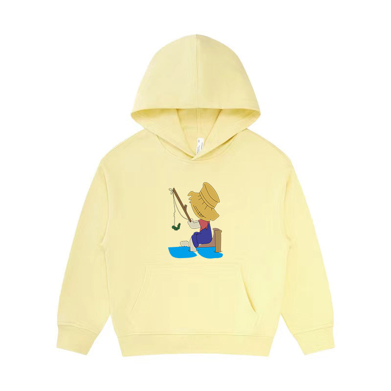 Girl fishing Kid's Hoodie