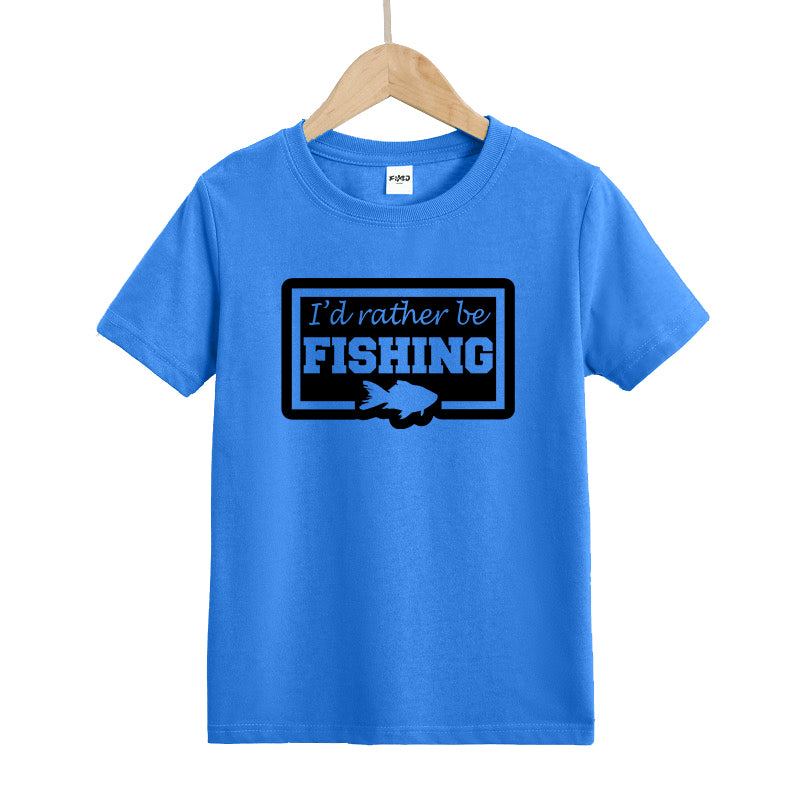 I'd Rather Be Fishing Kids T-Shirt