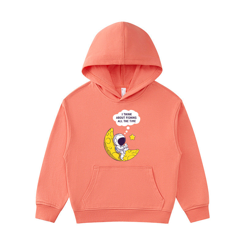 I Think about Fishing All The Time Kid's Hoodie