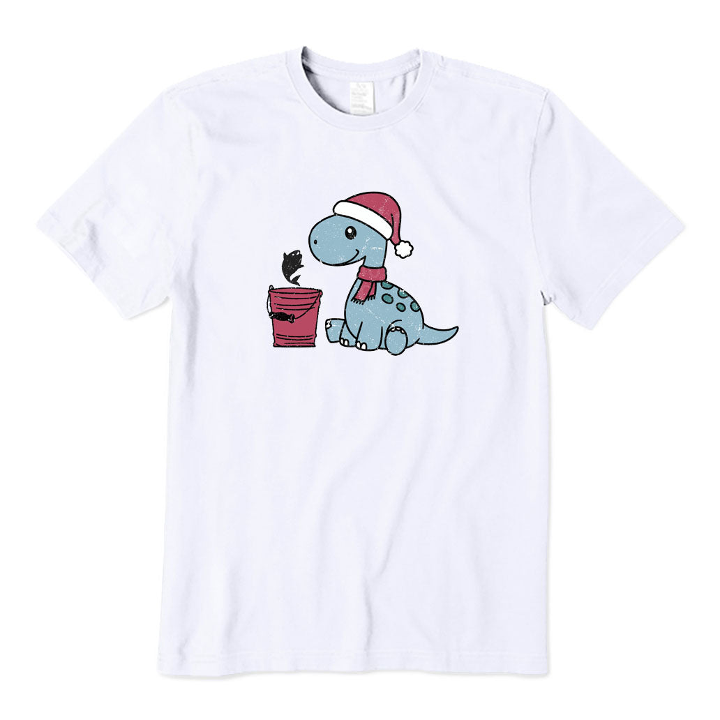 Christmas Dinosaur Fishing T-Shirt