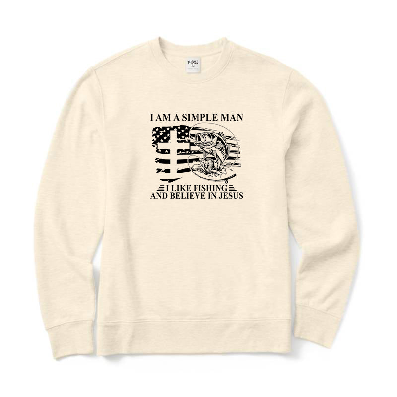 I Like Fishing And Believe In Jesus Crewneck Sweatshirt