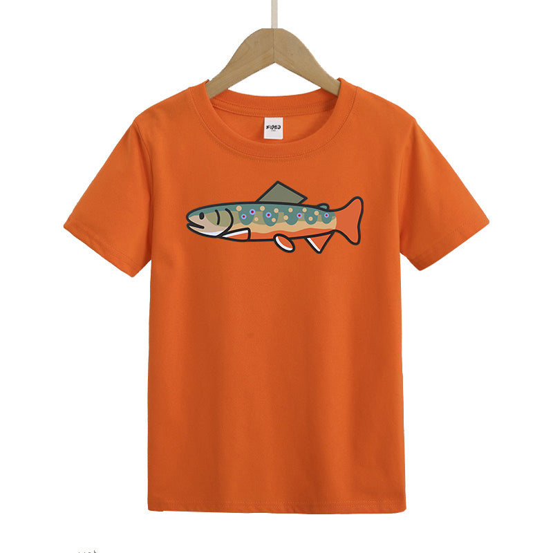 Happy Brook Trout Kid's T-Shirts