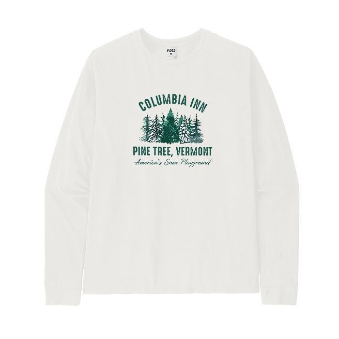 Christmas Columbia Inn Pine Tree Vermont Long Sleeve T-Shirt