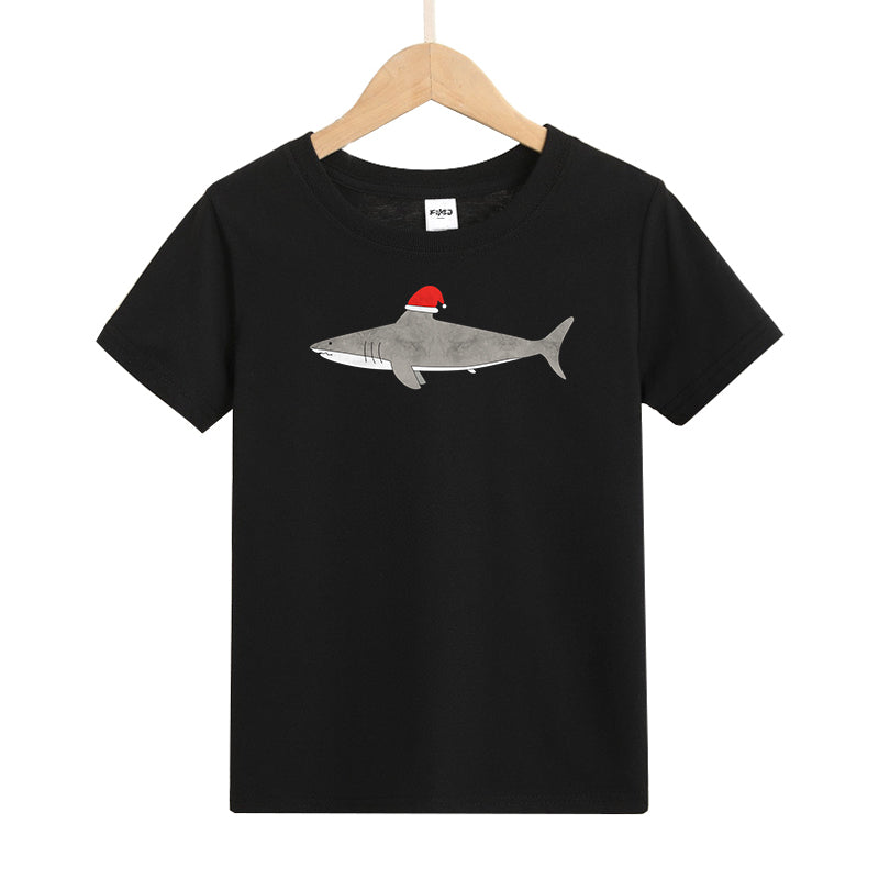 Christmas Shark Kid's T-Shirts