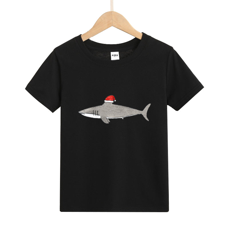 Christmas Shark Kid's T-Shirts