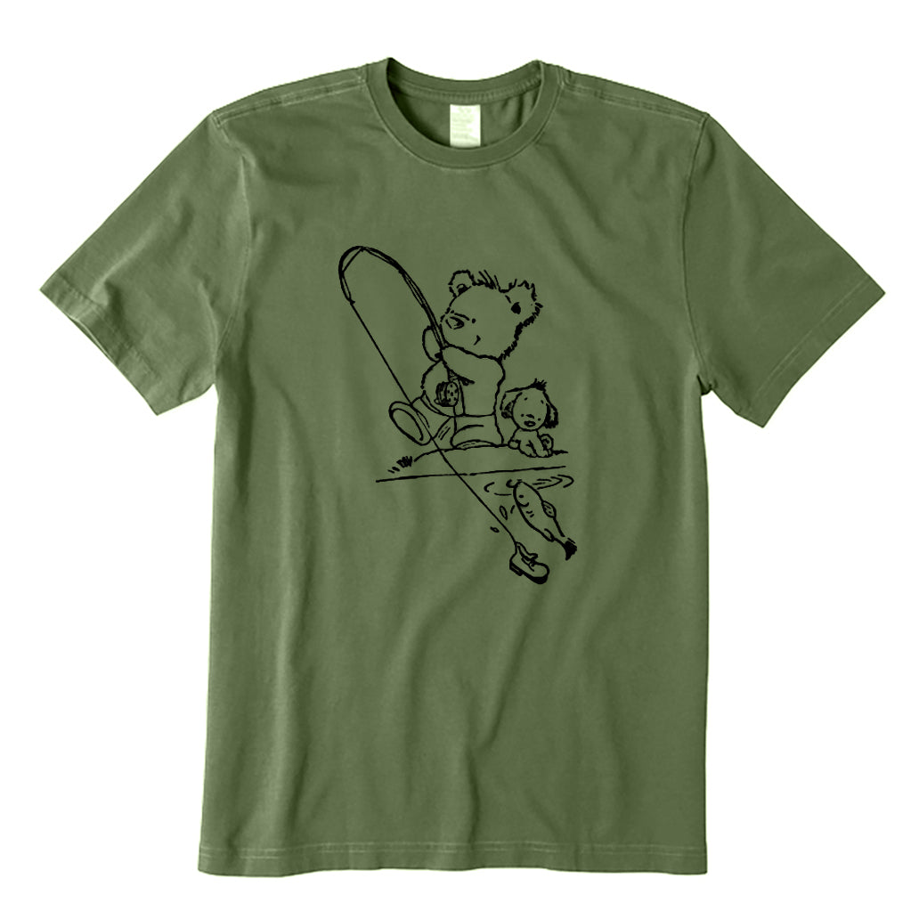 Little Bear and Puppy Fishing T-Shirt