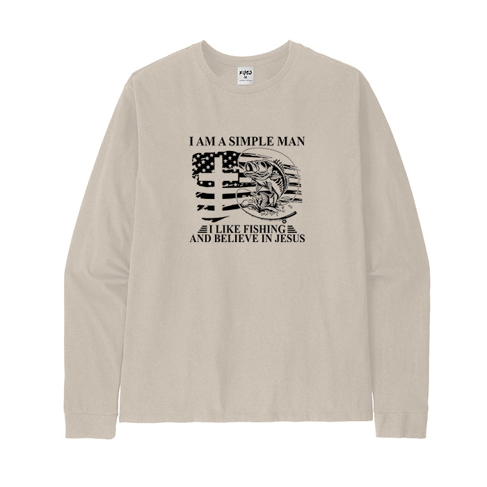 I Like Fishing And Believe In Jesus Long Sleeve T-Shirt