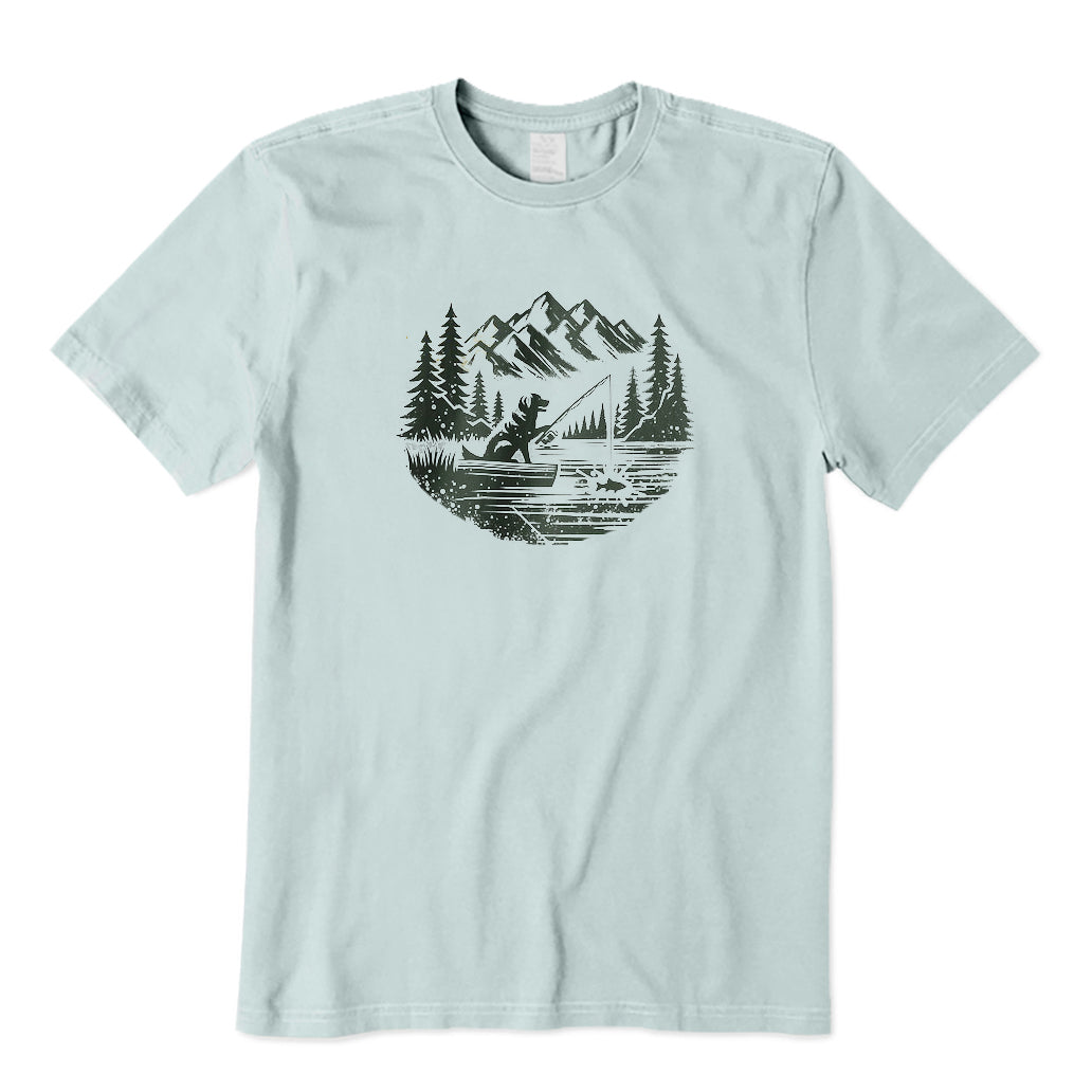 Dog Fishing Scene T-Shirt