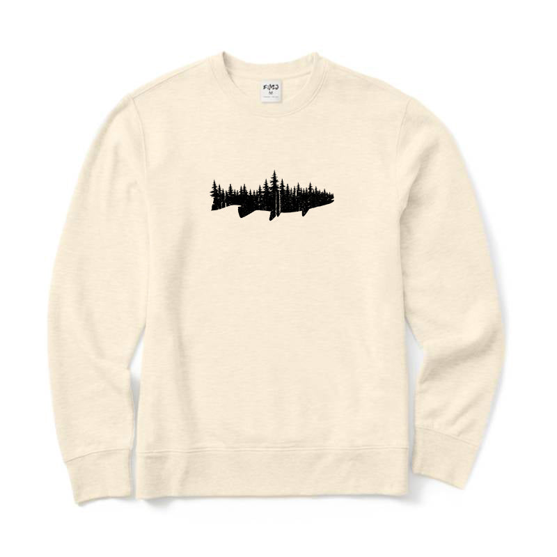 Fish Forest Landscape Crewneck Sweatshirt