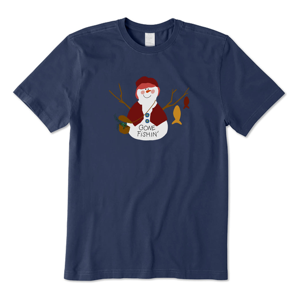 Snowman Gone Fishing T-Shirt