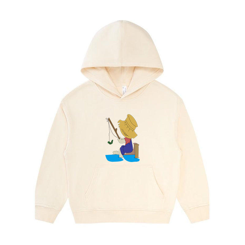 Girl fishing Kid's Hoodie