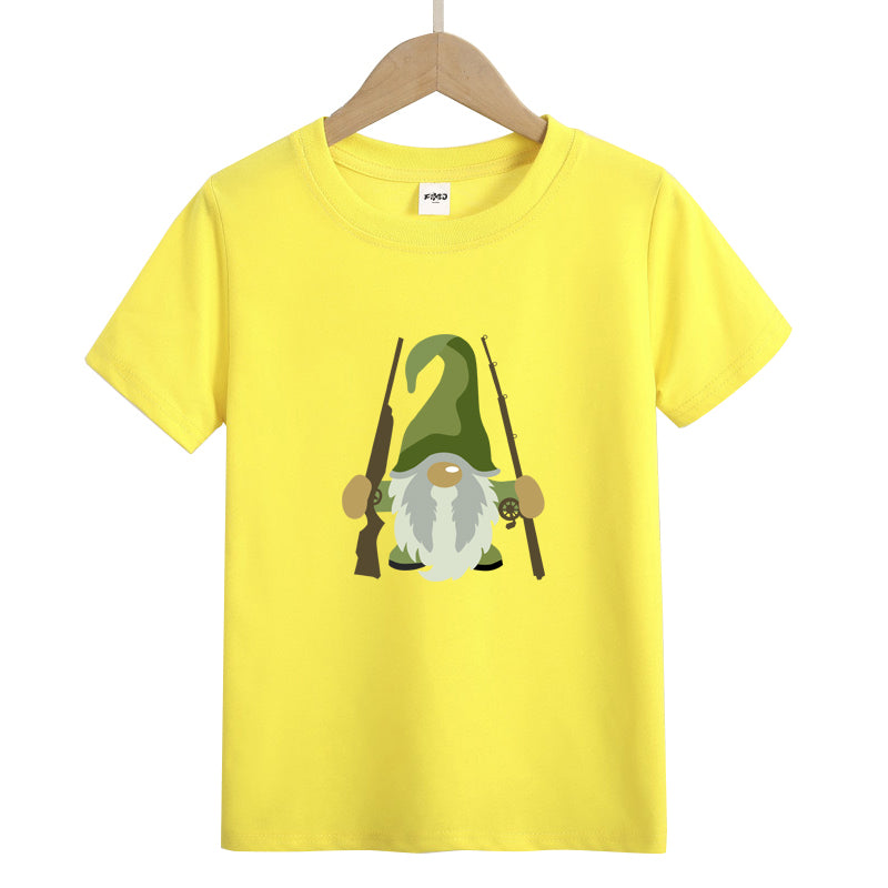 Fishing and Hunting Gnome Kids T-Shirt