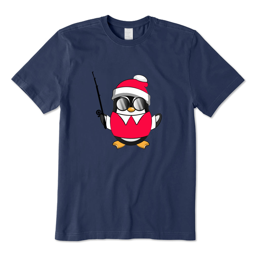 Christmas Penguin Fishing T-Shirt