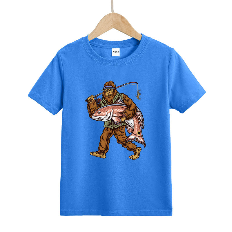 Big Foot Fisherman Kid's T-Shirt