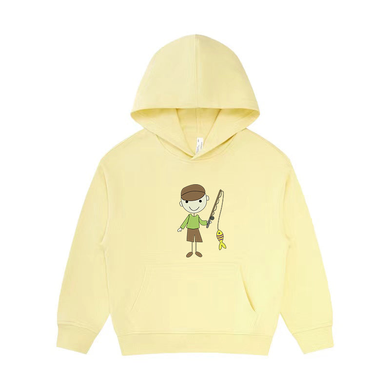 Boy fishing Kid's Hoodie