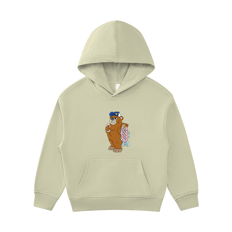 Bear Caught Fish Kid's Hoodie