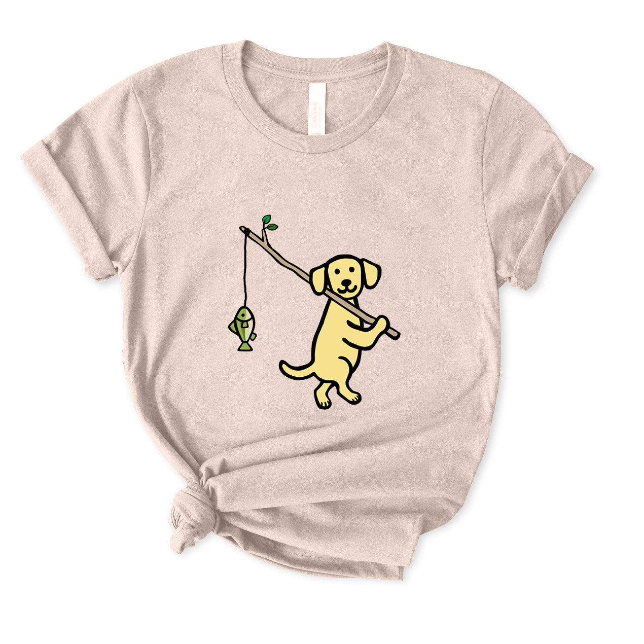 Cute Dog Fishing T-Shirt FOR WOMEN