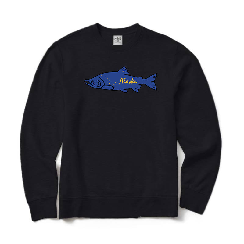 Alaska Salmon Crewneck Sweatshirt