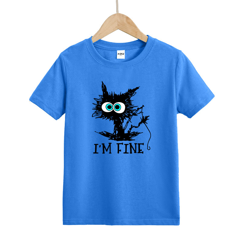 Fishing I'm Fine Kids T-Shirt