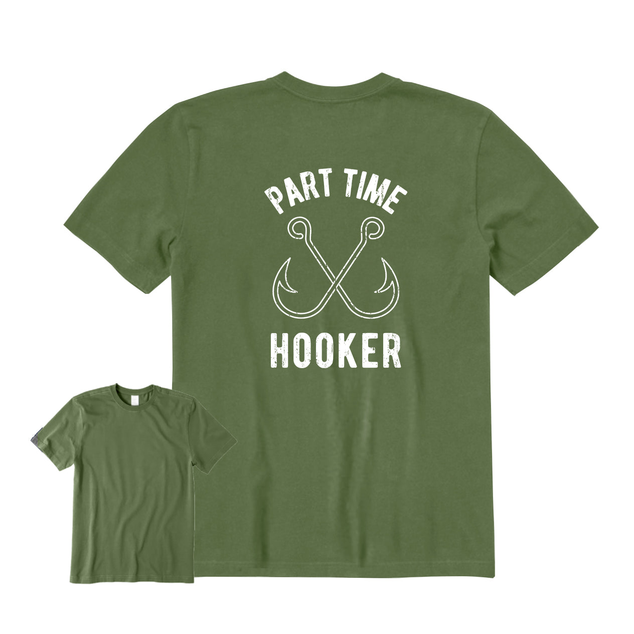 FISHING PART TIME HOOKER   Back Graphic T-Shirt