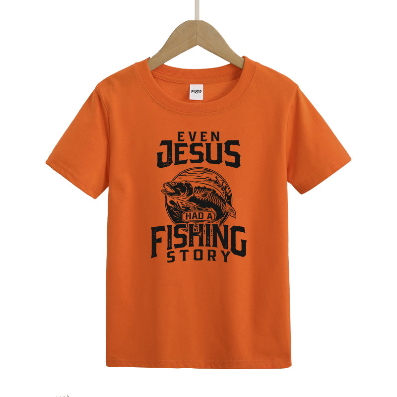 Even Jesus Had A Fishing Story Kids T-Shirt