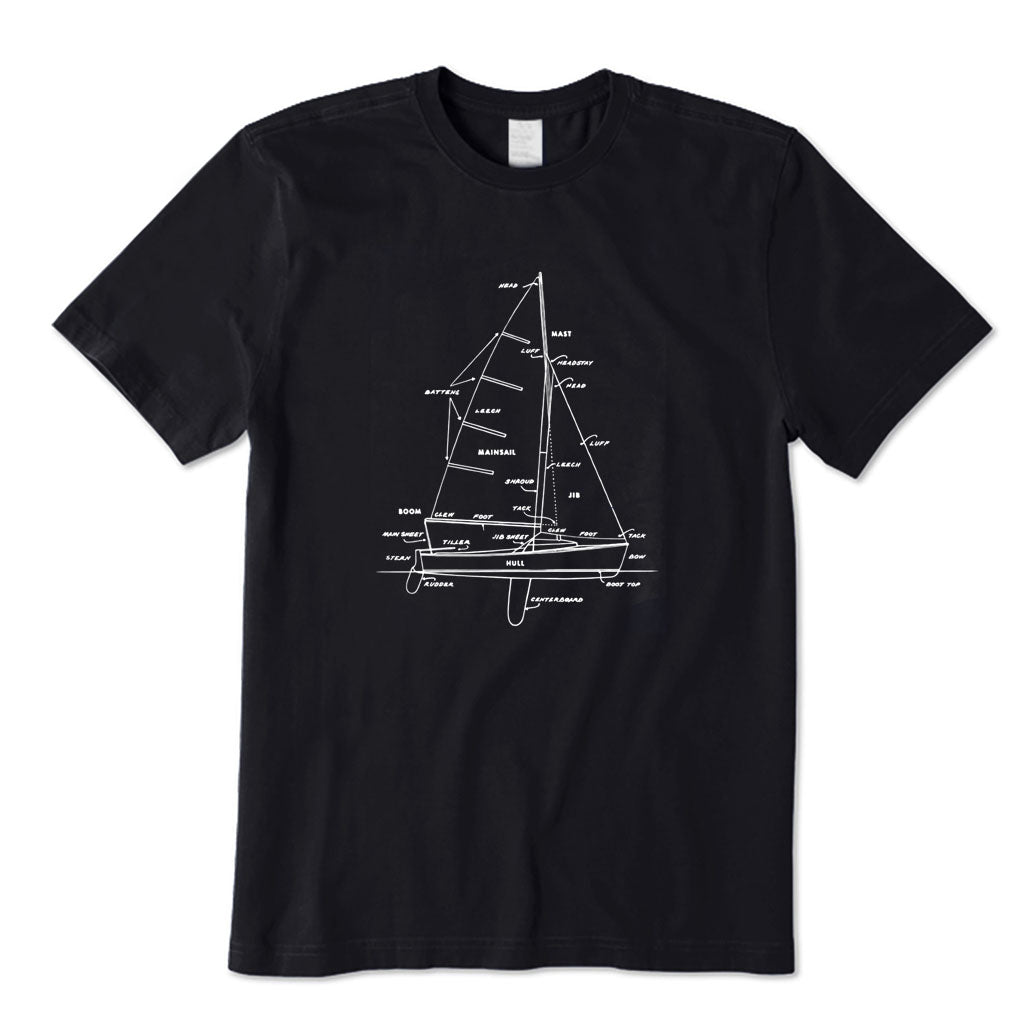 Funny Sailing Boat Illustration T-Shirt