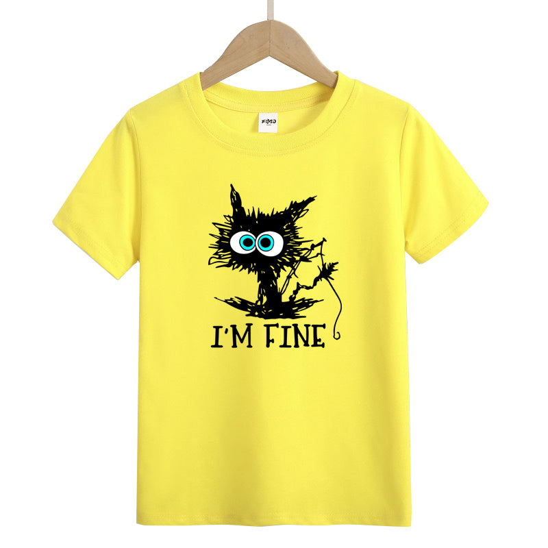 Fishing I'm Fine Kids T-Shirt