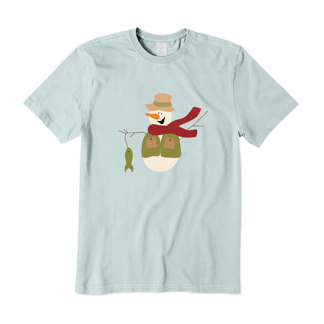 Fishing Snowman T-Shirt